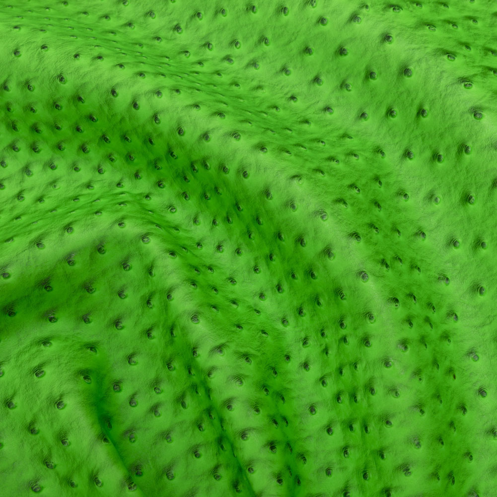Kidepo Neon Green Faux Ostrich Leather Vinyl