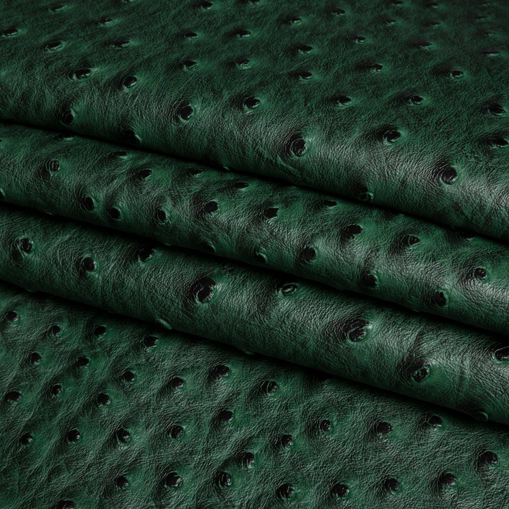 Kidepo Hunter Green Faux Ostrich Leather Vinyl