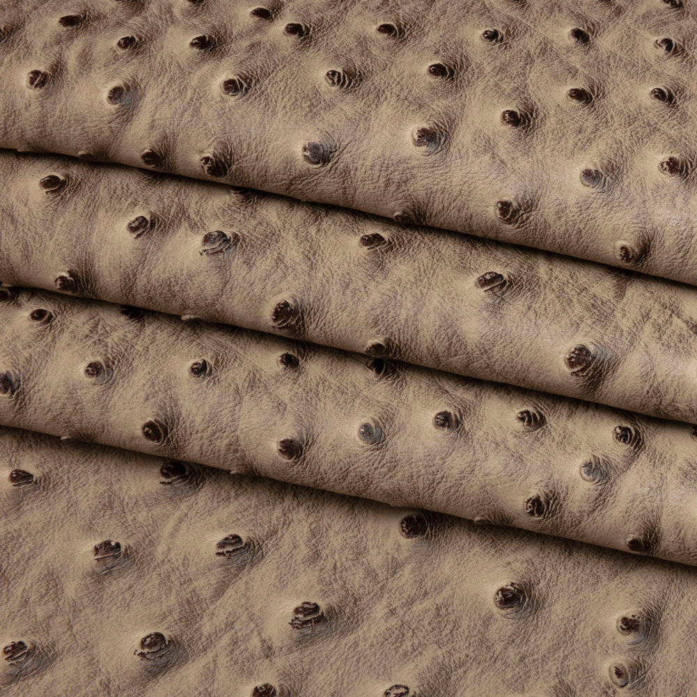 Kidepo Light Coffee Faux Ostrich Leather Vinyl