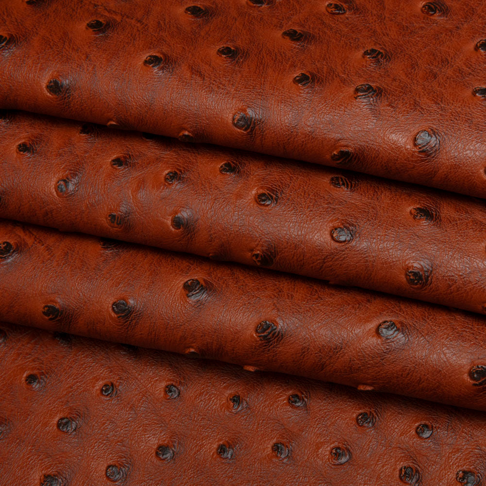 Kidepo Chestnut Faux Ostrich Leather Vinyl