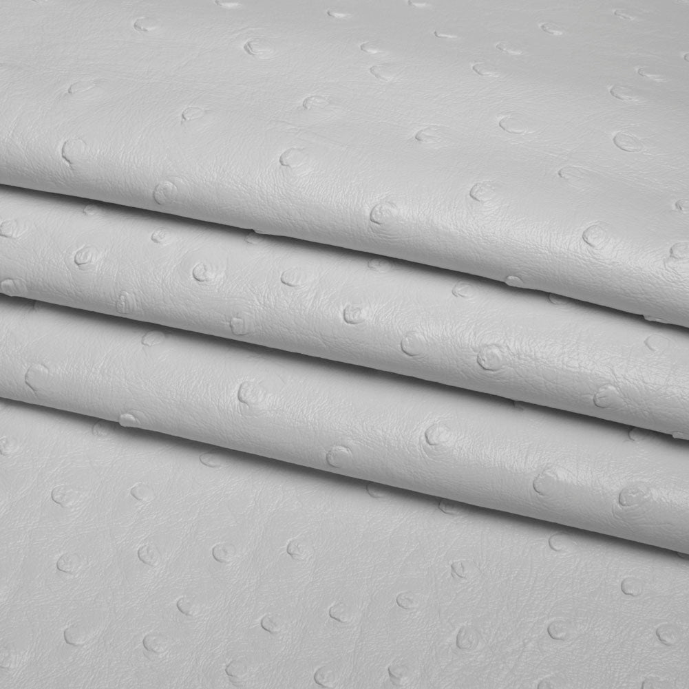 Kidepo White Faux Ostrich Leather Vinyl