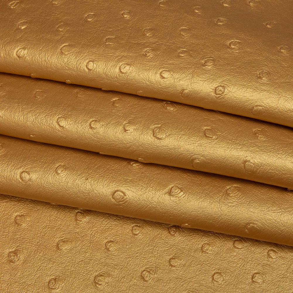 Kidepo Metallic Gold Faux Ostrich Leather Vinyl