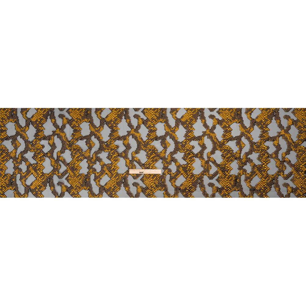 Metallic Gold, Brown and Black Snakeskin Sprawl Burnout Luxury Brocade