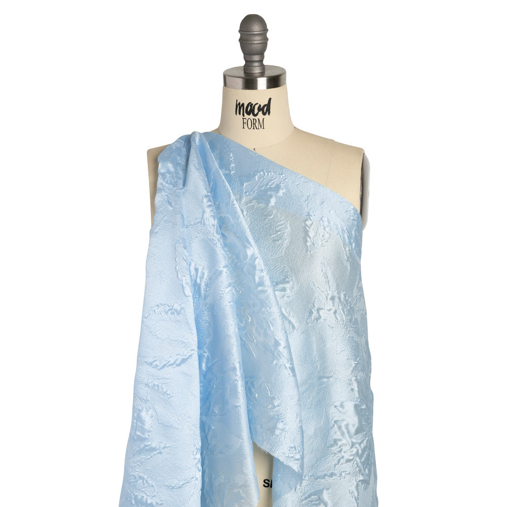 Luminous Light Blue Floral Lightweight Luxury Brocade