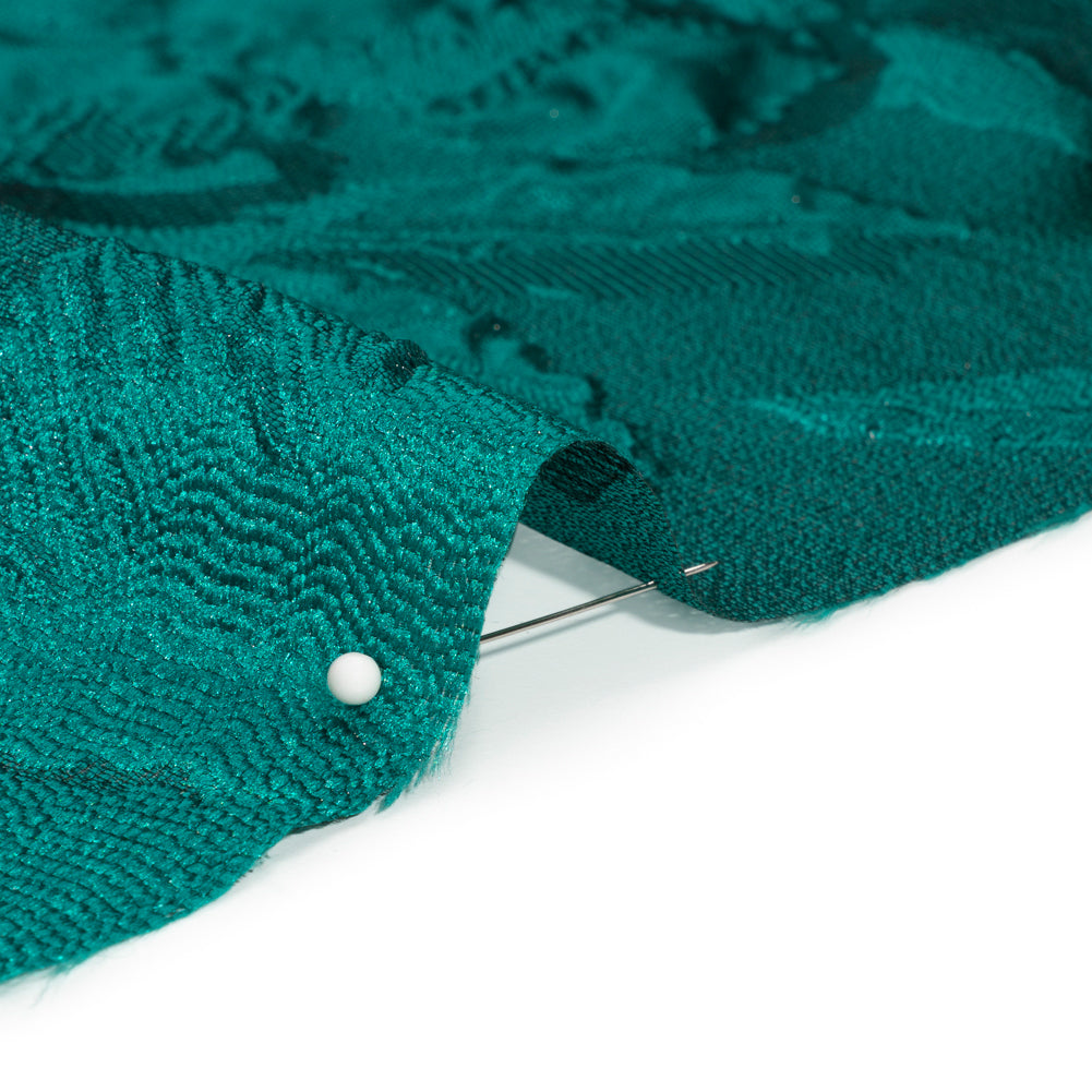 Luminous Teal Floral Lightweight Luxury Brocade