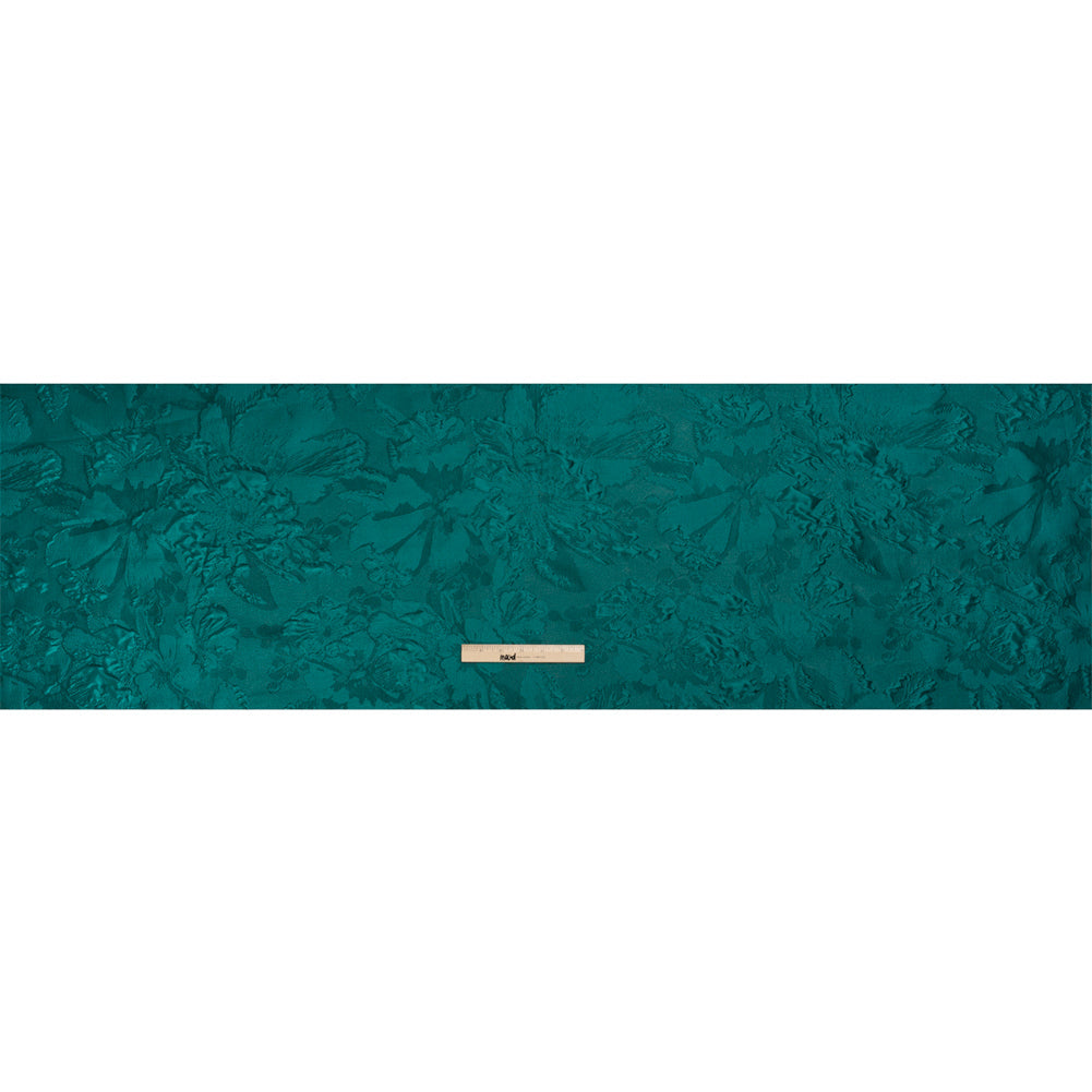 Luminous Teal Floral Lightweight Luxury Brocade