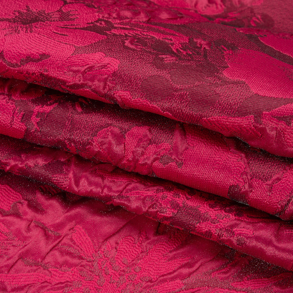 Luminous Fuchsia Floral Lightweight Luxury Brocade