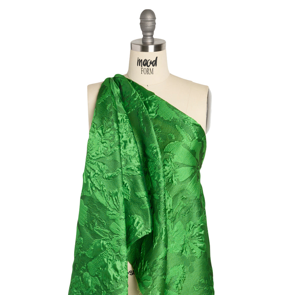 Luminous Green Floral Lightweight Luxury Brocade