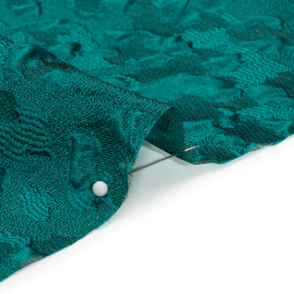 Luminous Teal Wild Spots Lightweight Luxury Brocade
