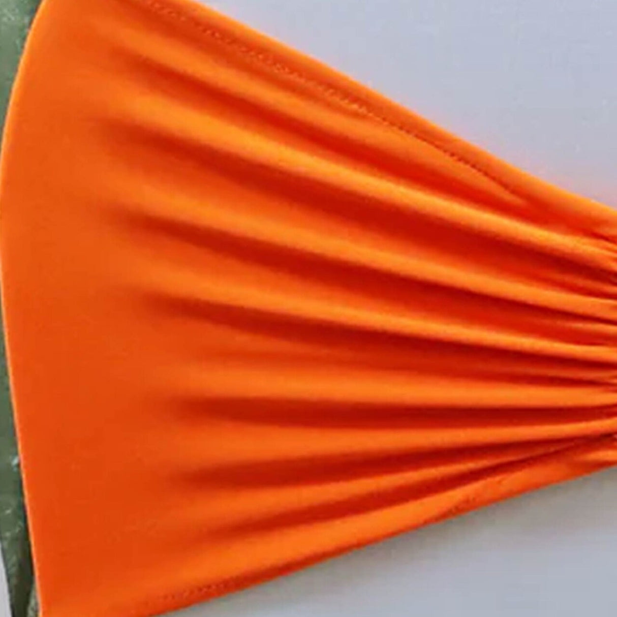 10 Pieces Orange Ruffled Spandex Chair Bands for Bright Event Accents 8x13 inches