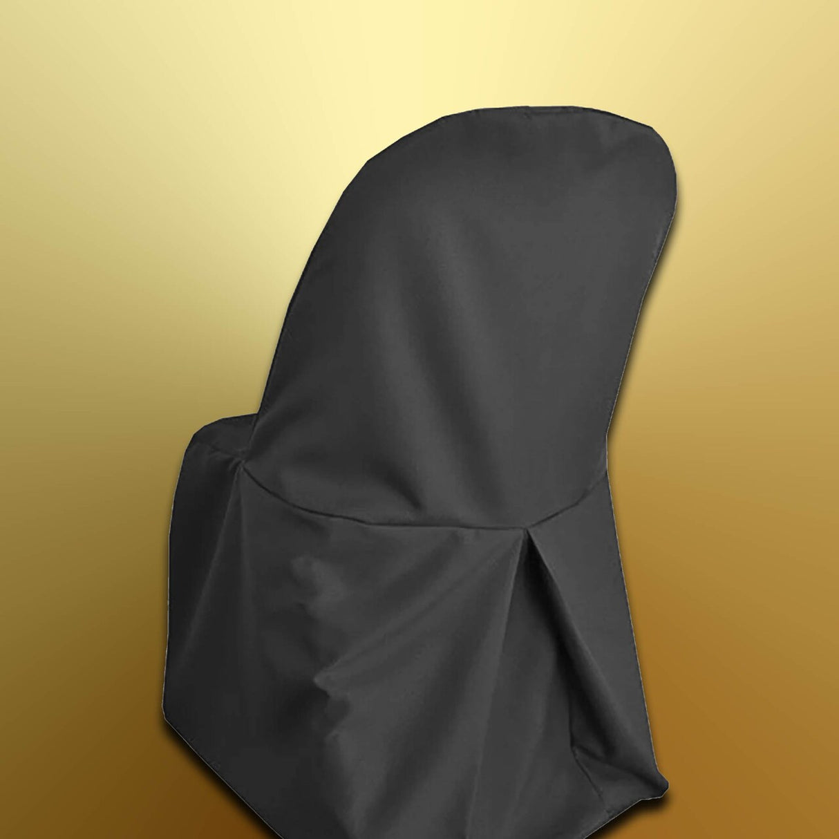 1 Piece Black Polyester Chair Cover for Classic Folding Seating