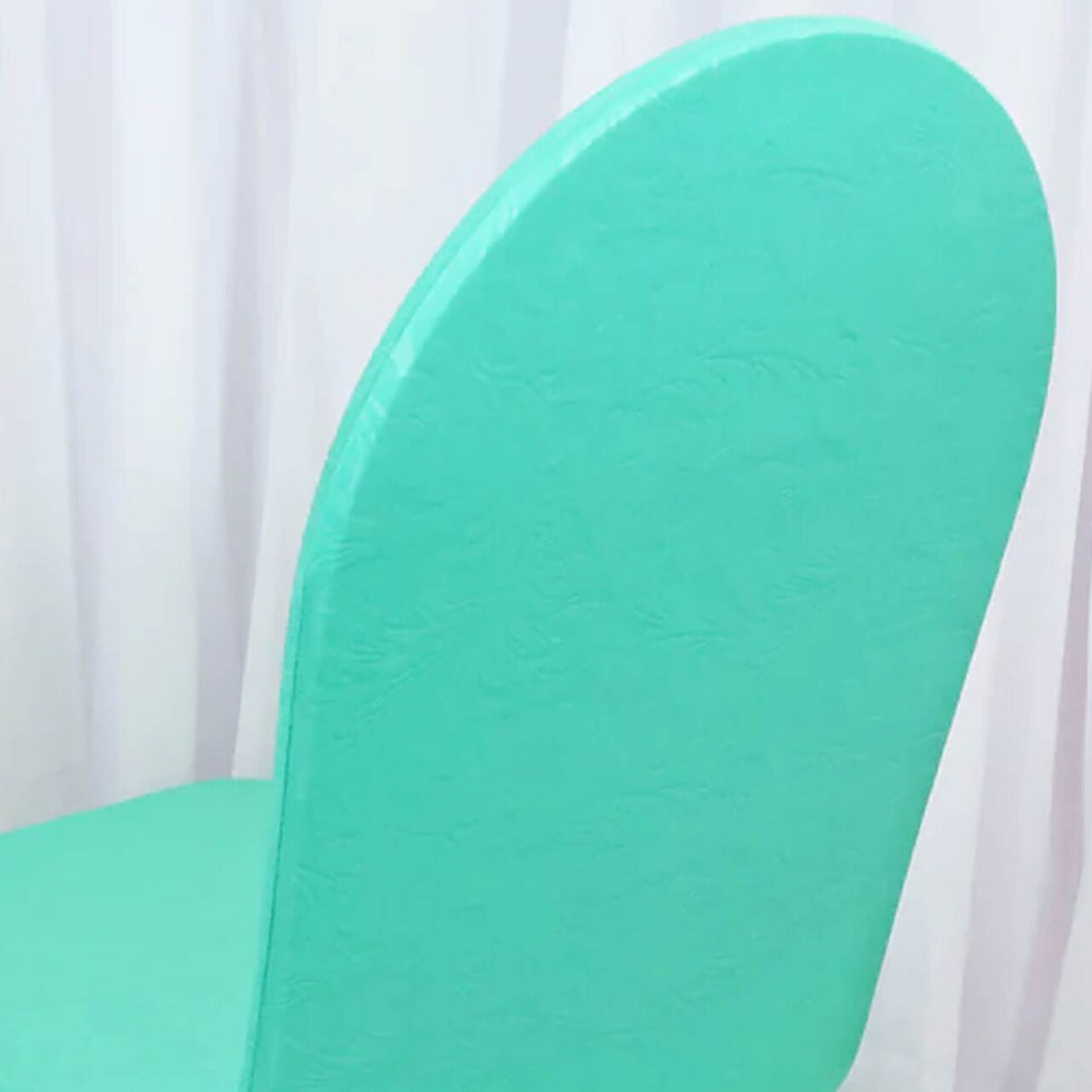 1 Piece Tiff Blue & Aqua Blue Embossed Vintage Spandex Banquet Chair Cover