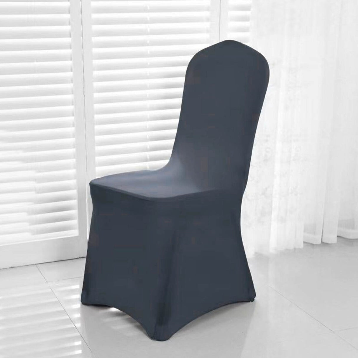 1 Piece Spandex Banquet Chair Cover Pewter or Charcoal Stretch Wrinkle Free Event Decor