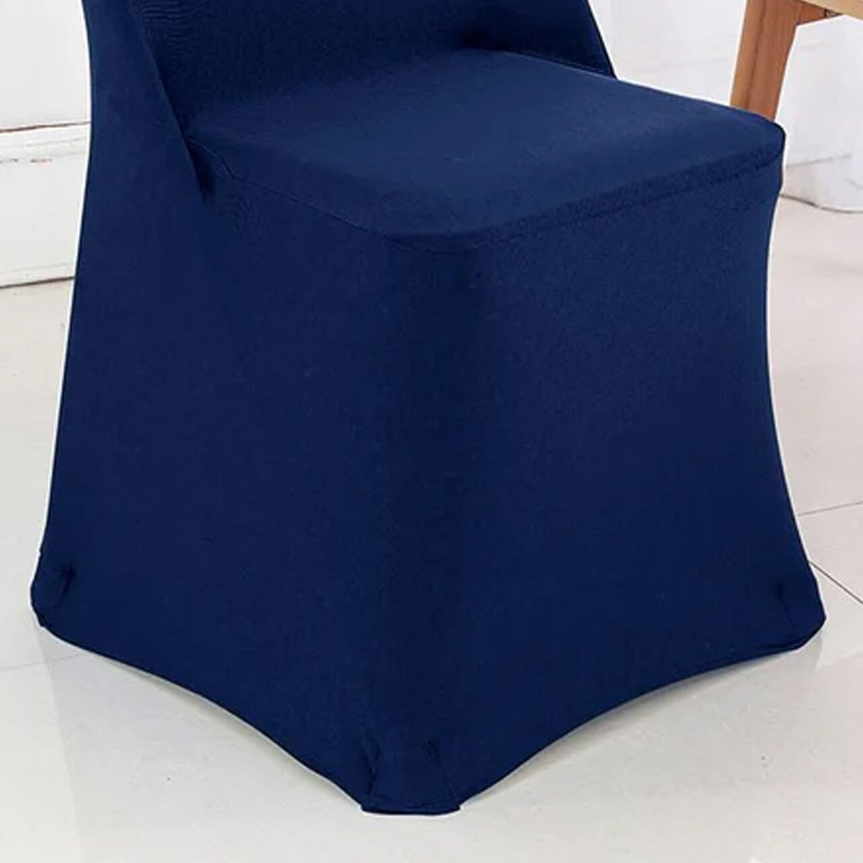 1 Piece Navy Blue Stretch Spandex Chair Cover for Classic Folding Seating
