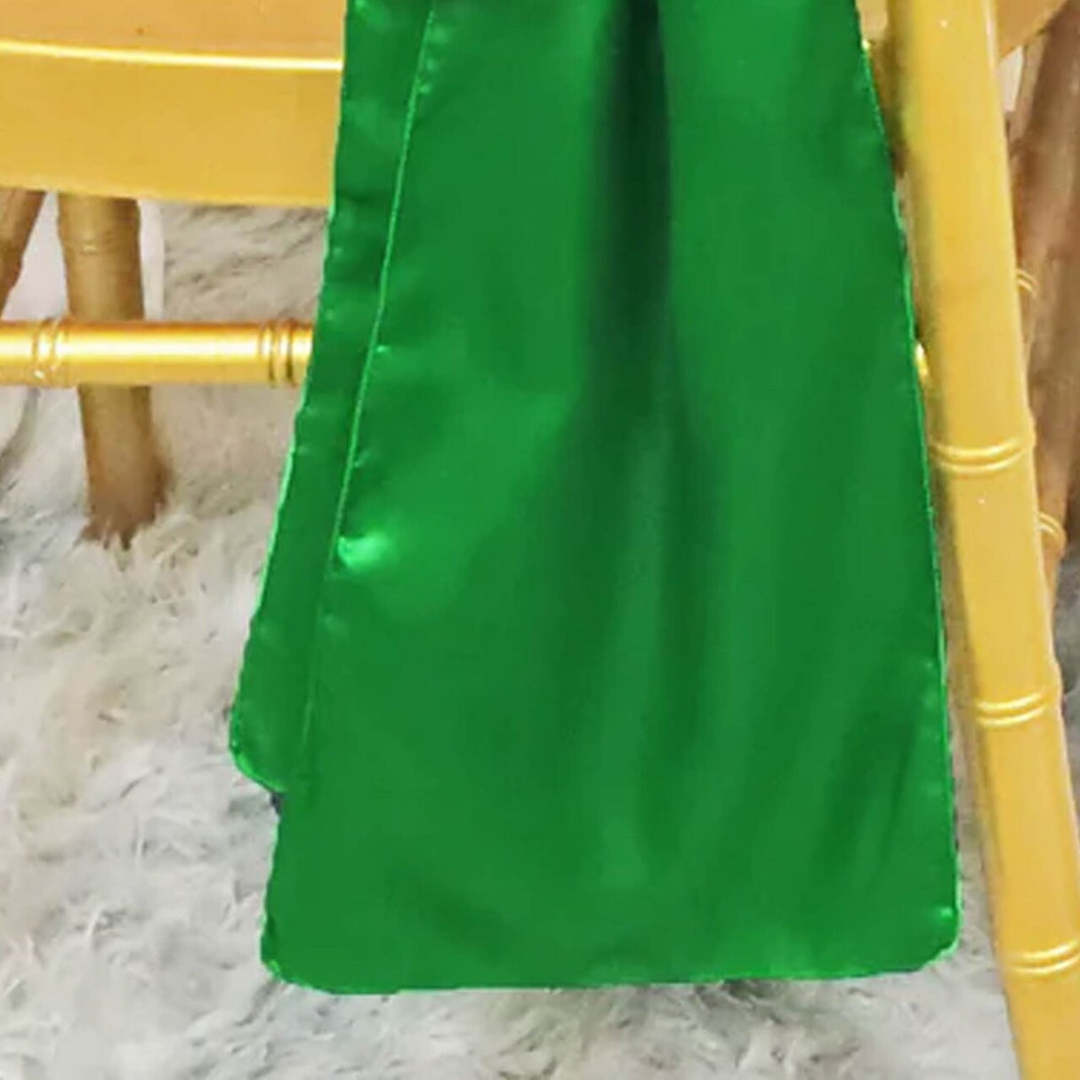 10 Pieces Emerald Green Satin Chair Sashes 8"x108" Rectangular Wedding & Event Decor