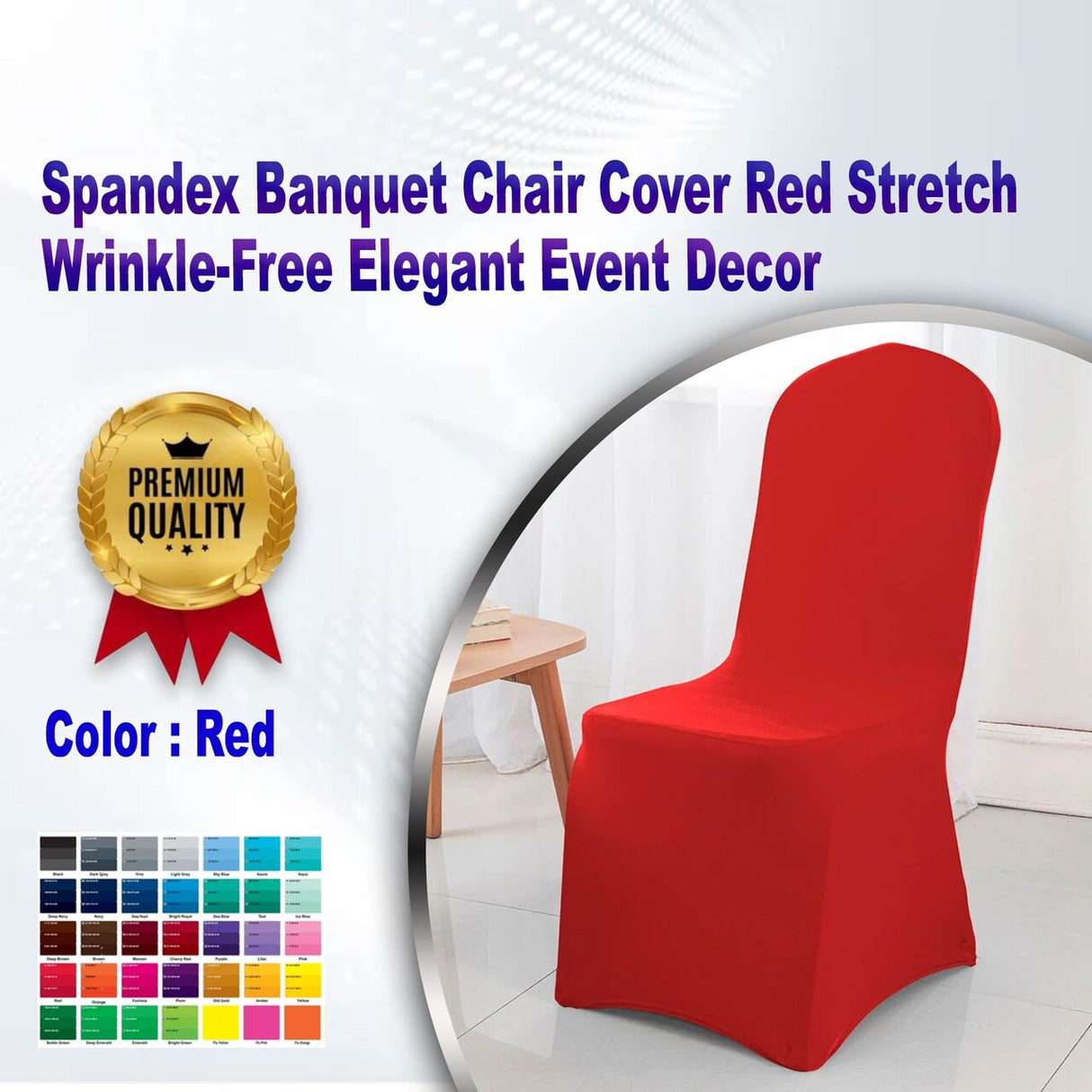 1 Piece Spandex Banquet Chair Cover Red Stretch Wrinkle Free Elegant Event Decor