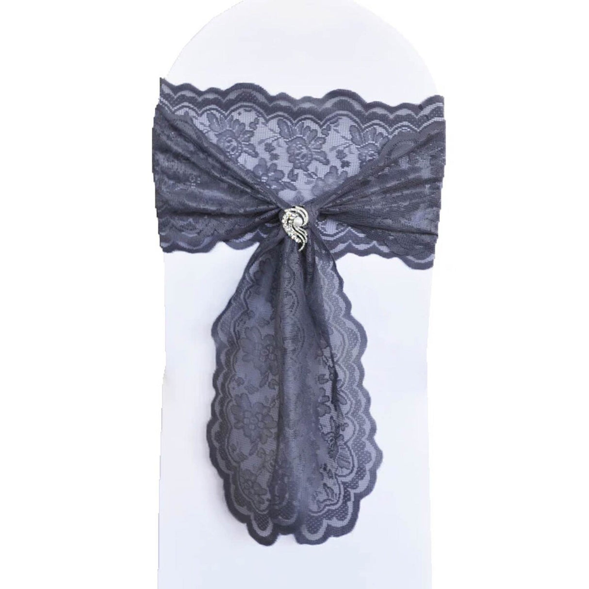 10 Pieces Pewter Caspari Lace Chair Sashes Decor for Weddings & Events 9" x 108"