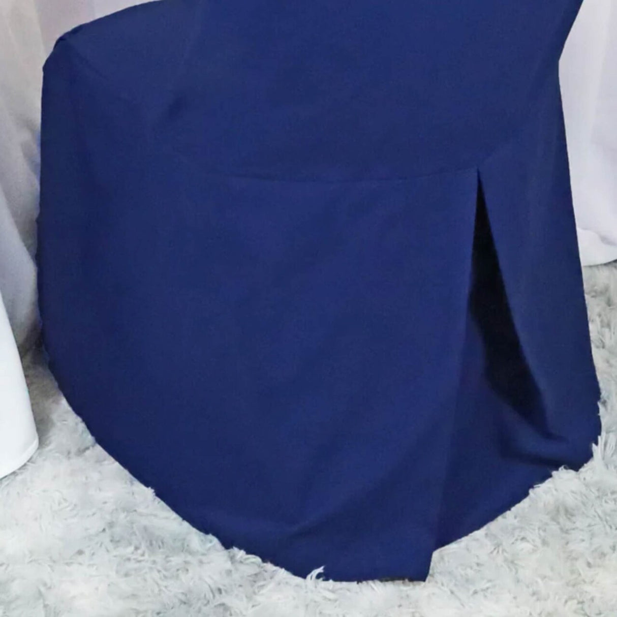 1 Piece Navy Blue Polyester Chair Cover for Classic Folding Seating