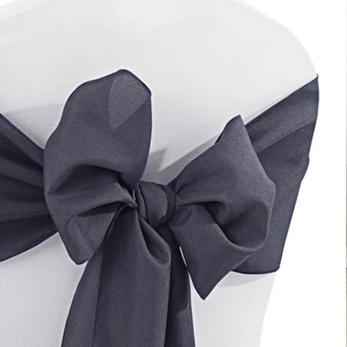 10 Pieces Pewter Charcoal Polyester Chair Sashes, Sleek Wrinkle Free Event Styling 8"x108"