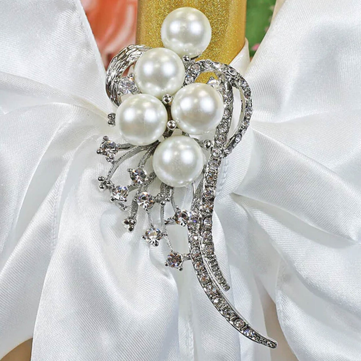 1 Piece Shooting Star Rhinestone Chair Sash Buckle Silver Metal Accent 2 Inch Width