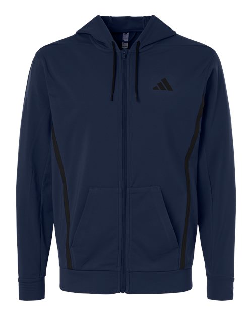 Adidas Men's Game & Go Fleece Full-Zip Hooded Sweatshirt