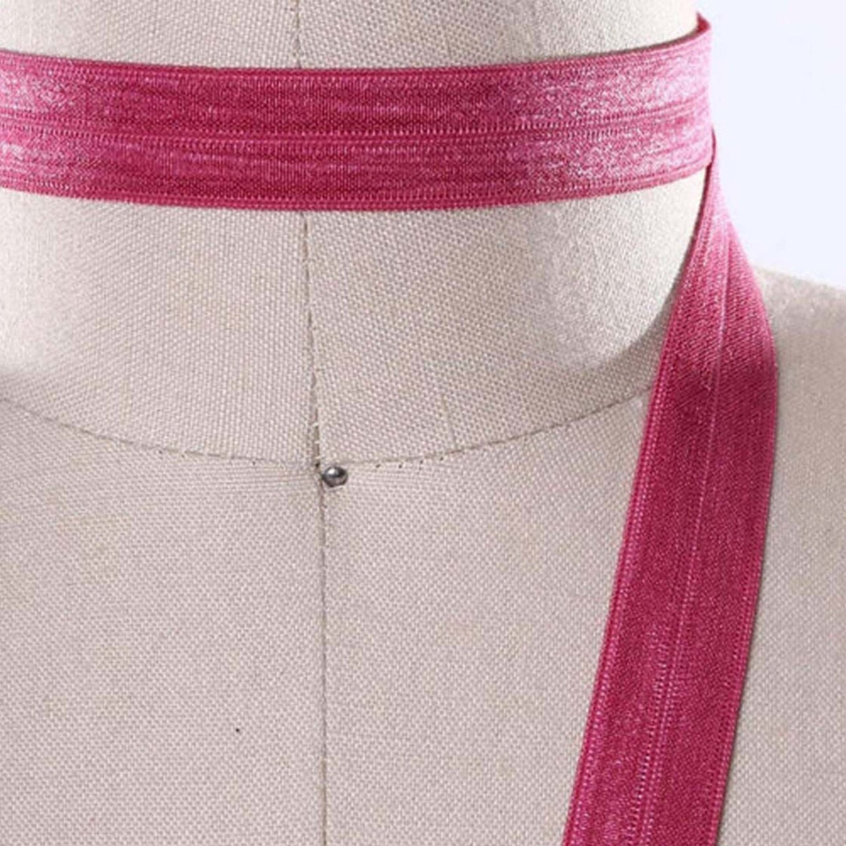 5/8" 3 Yards Magenta Fold Over Elastic Trim Soft Stretch Sewing Ribbon