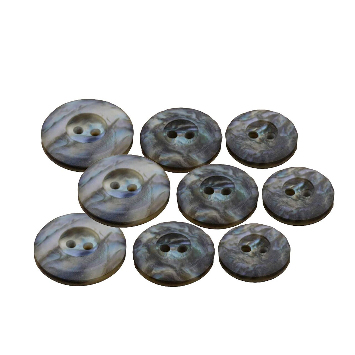 Gray Marble Faux Shell Buttons 18mm, 2-Hole – 12 Pieces for Sewing, DIY & Clothing Projects