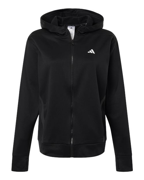 Adidas Women's Game & Go Fleece Full-Zip Hooded Sweatshirt