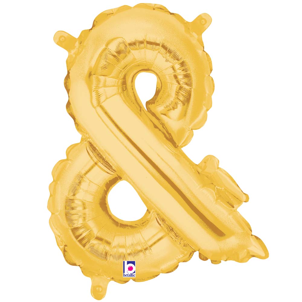 Foil Ampersand Balloon Gold 14 Inch