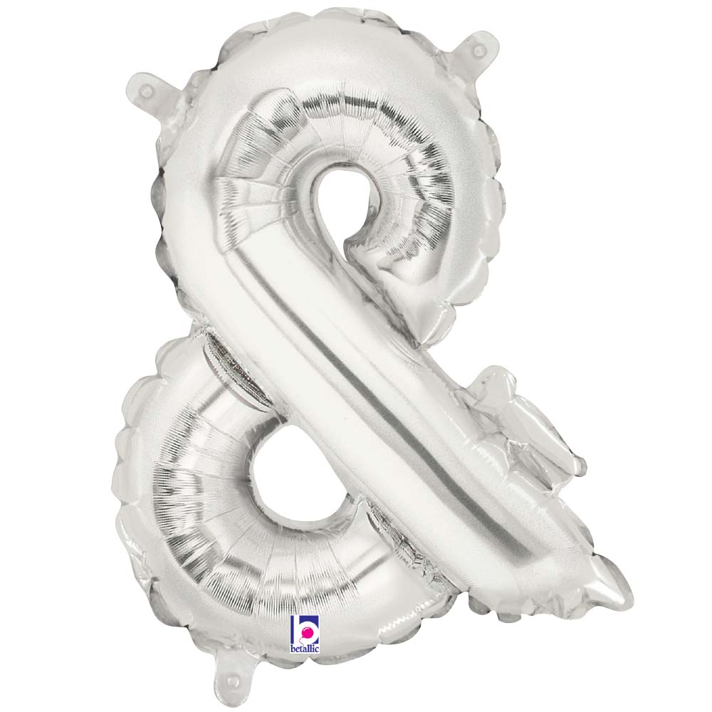 Foil Balloon Ampersand Silver Airfill Only