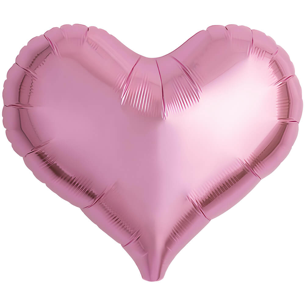 Foil Heart Balloon Metallic Pink