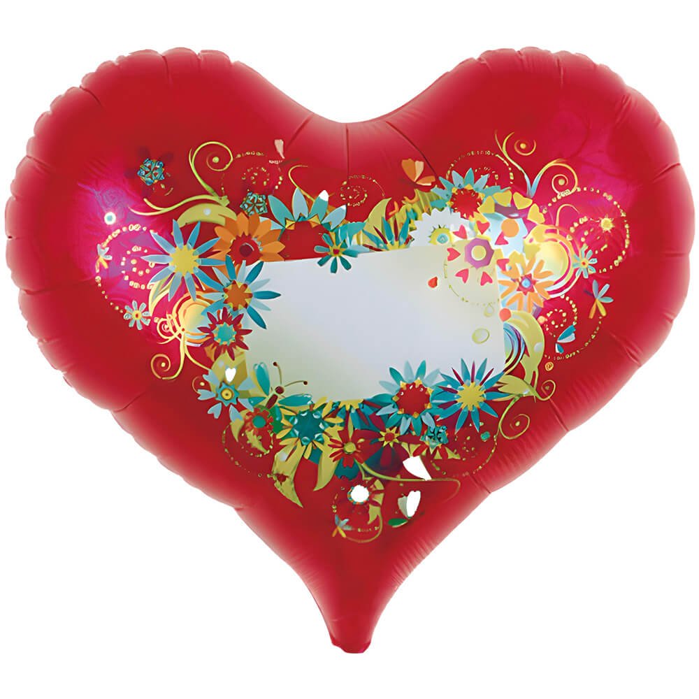 Foil Balloon 14 Inch Jelly Heart Ornate Flower Card