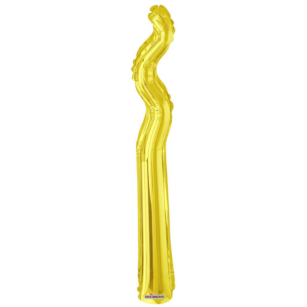 Foil Balloon 14 Inch Kurly Zig Zag Gold