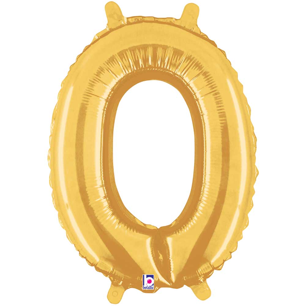Gold Number 0 Foil Balloon