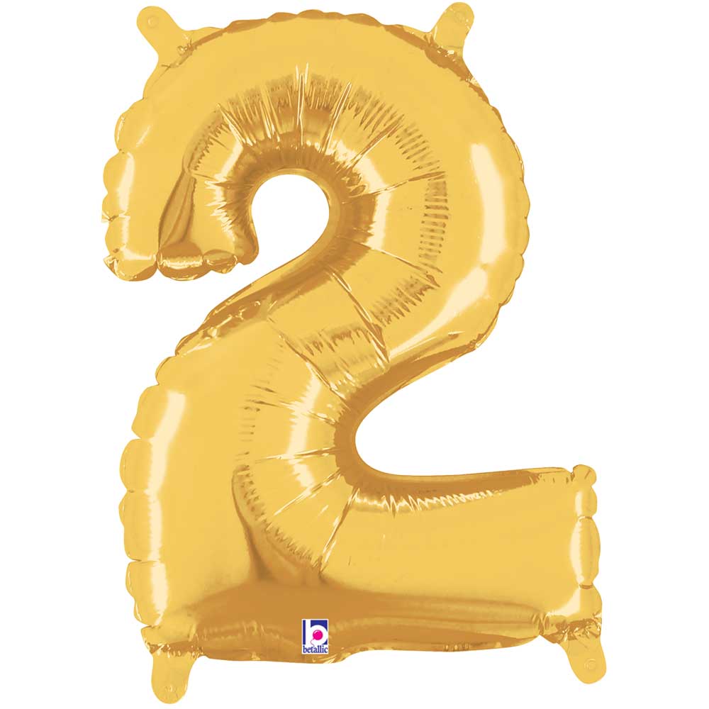 Gold Number 2 Foil Balloon