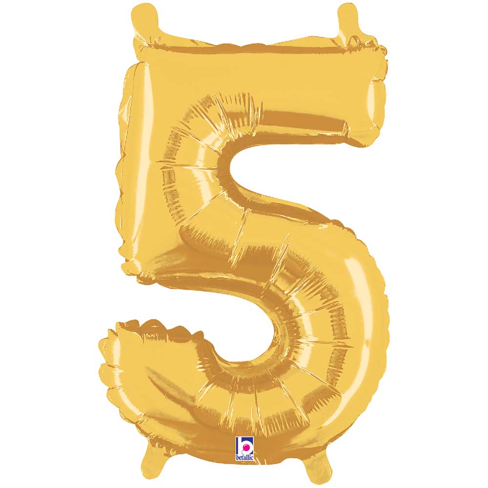 Number 5 Gold Foil Balloon