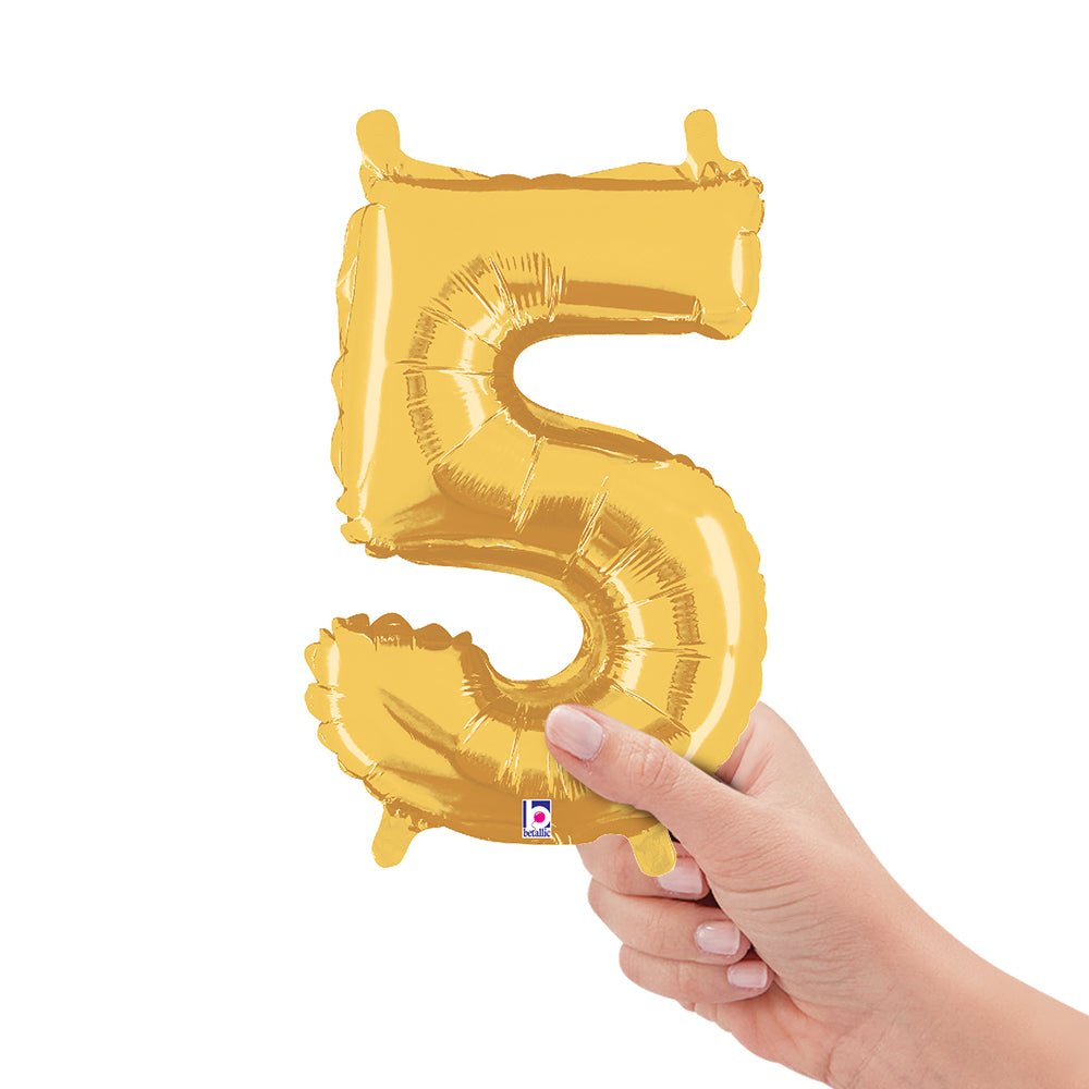 Number 5 Gold Foil Balloon