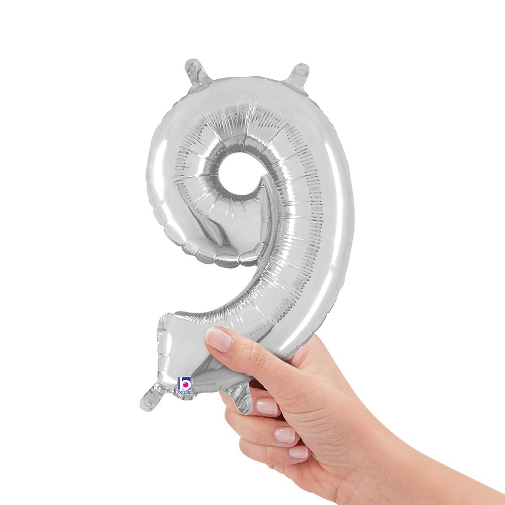 Foil Number 9 Silver Balloon