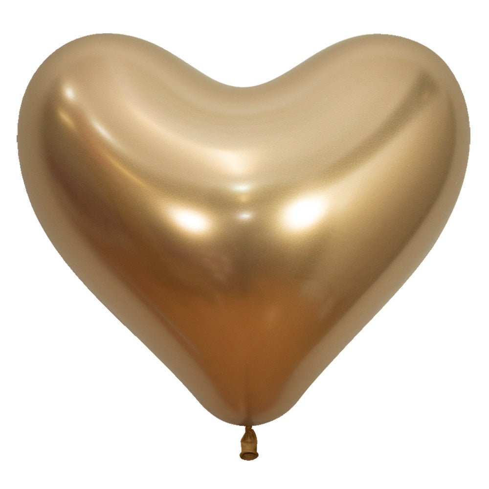 14 Inch Reflex Gold Heart Balloons