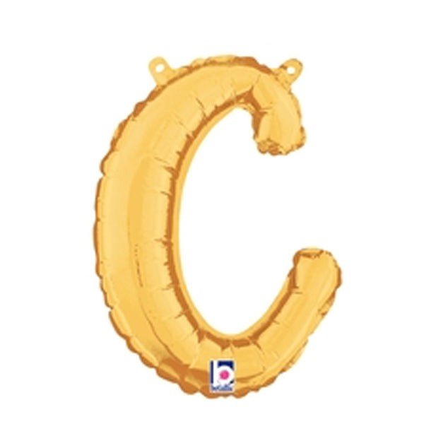 Foil Balloon Script Letter C Gold