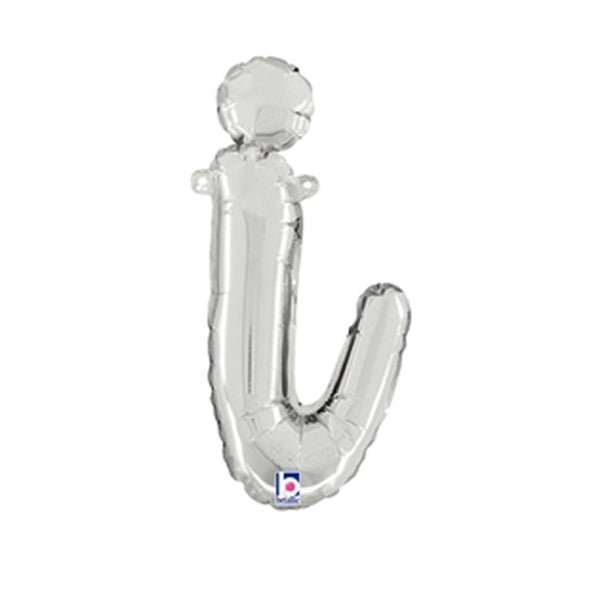 Foil Balloon Script Letter I Silver