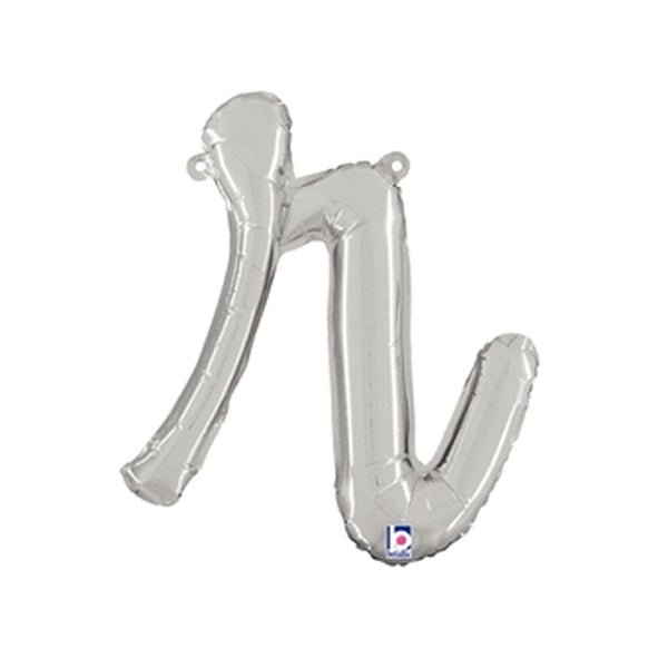Script Letter R Silver Balloon