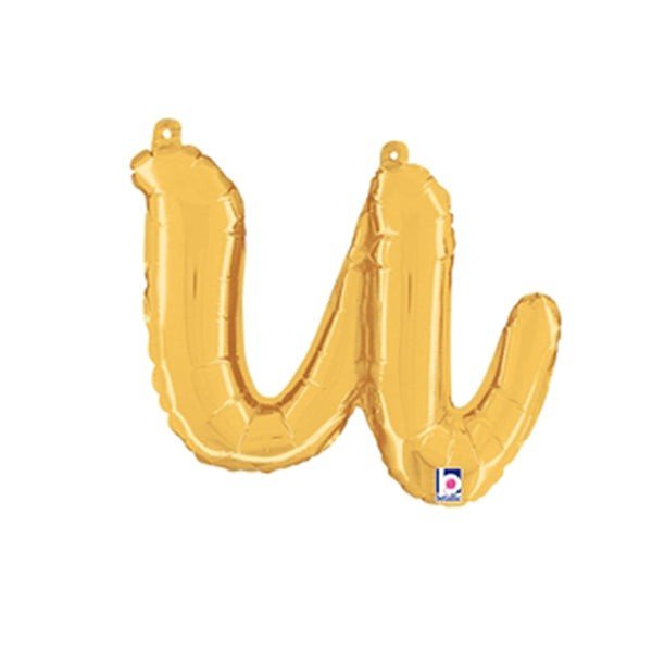 Foil Balloon Script Letter U Gold