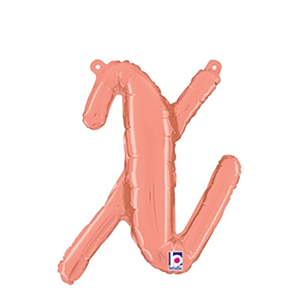 Foil Balloon Script Letter X Rose Gold