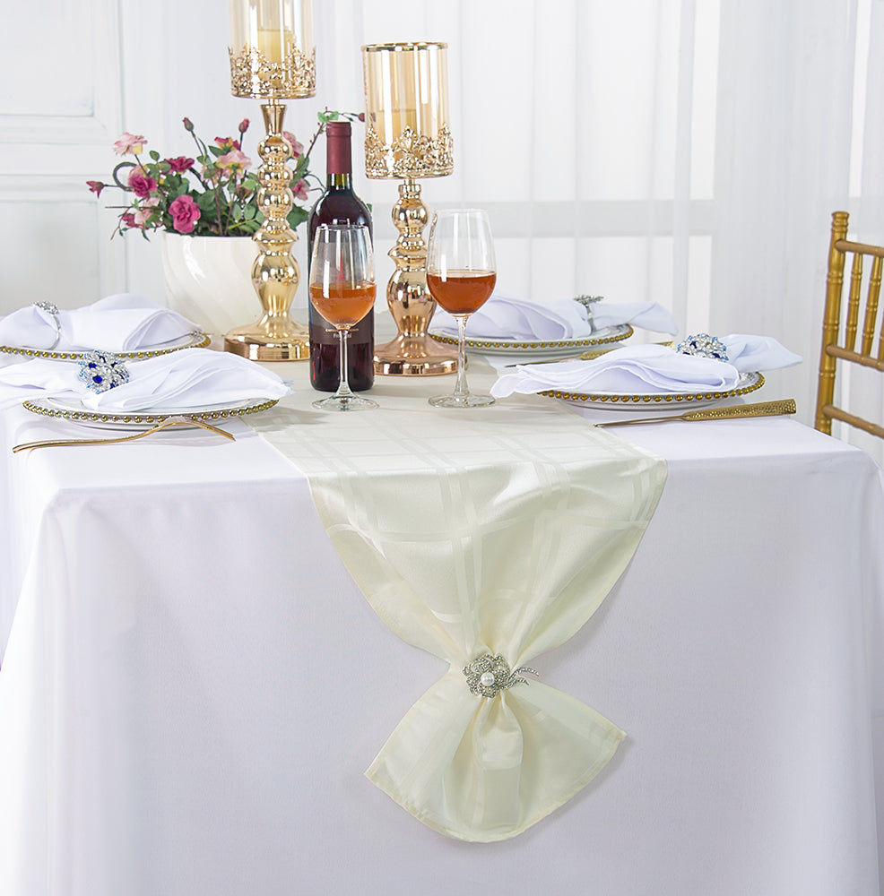 Polyester Table Runner 14x108 Ivory