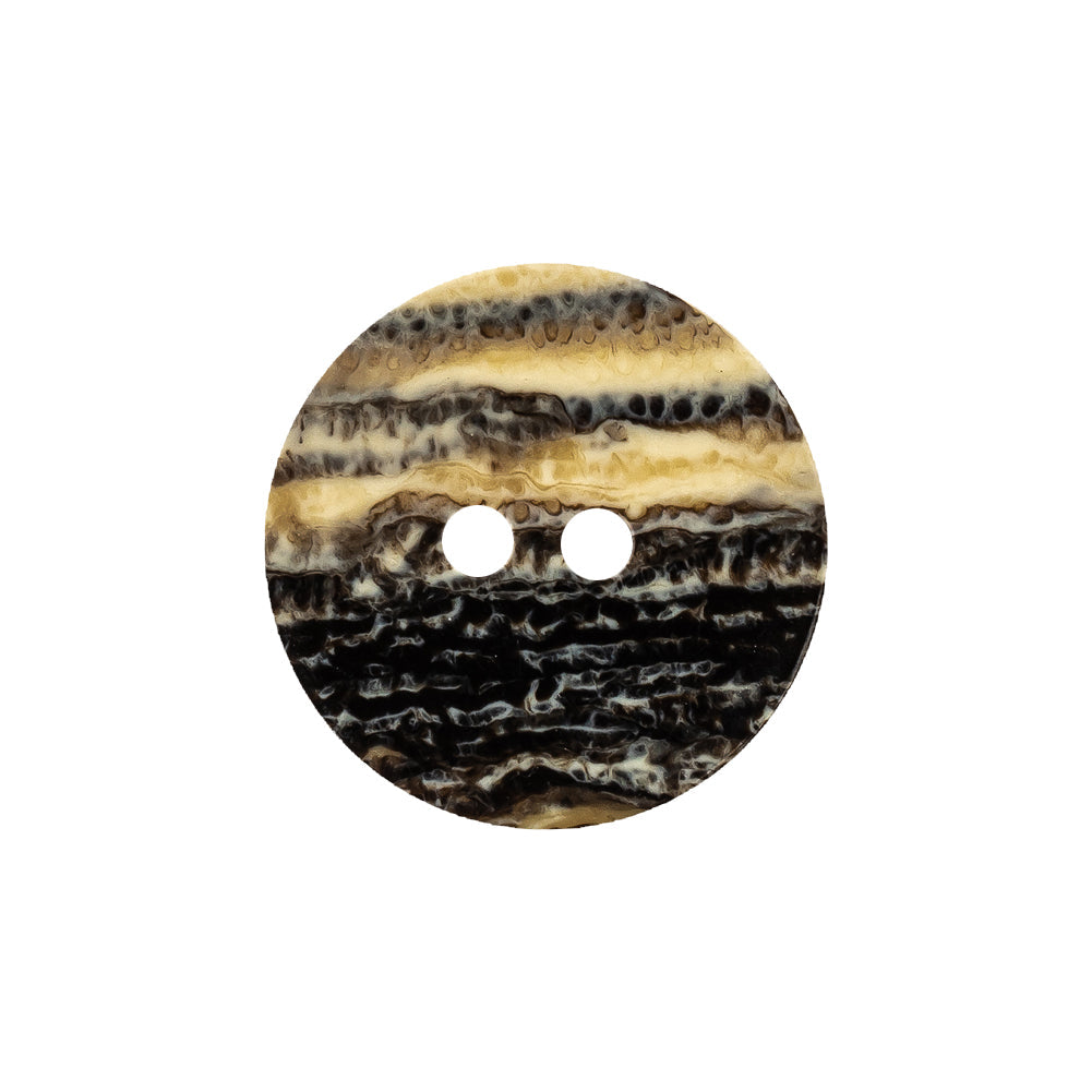 Ivory Brown Plastic Button - 33L/21mm