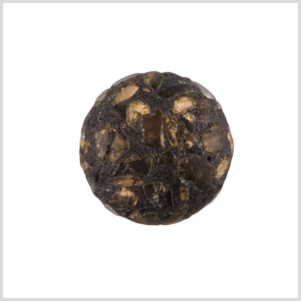 Brown/Gold Plastic Button - 36L/23mm