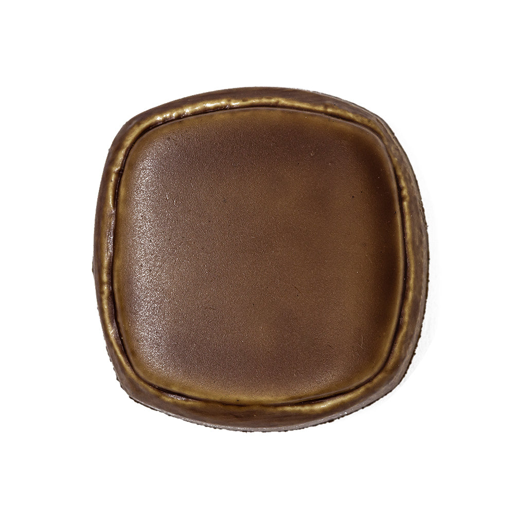 Weathered Honey Brown Leather-Look Shank-Back Molded Plastic Button - 48L/30.5mm