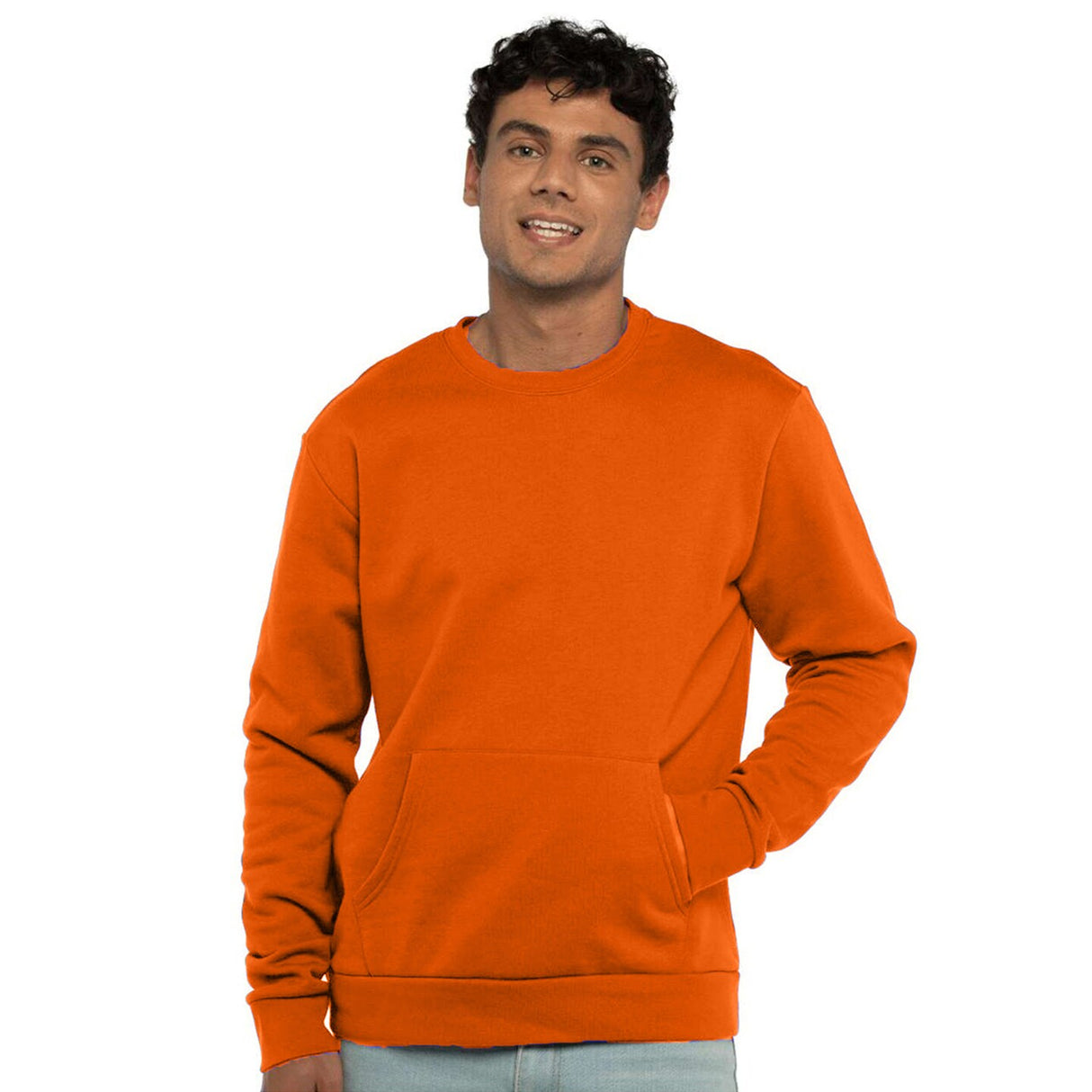 Next Level® Santa Barbara Pocket Crewneck Long Sleeve Sweatshirt