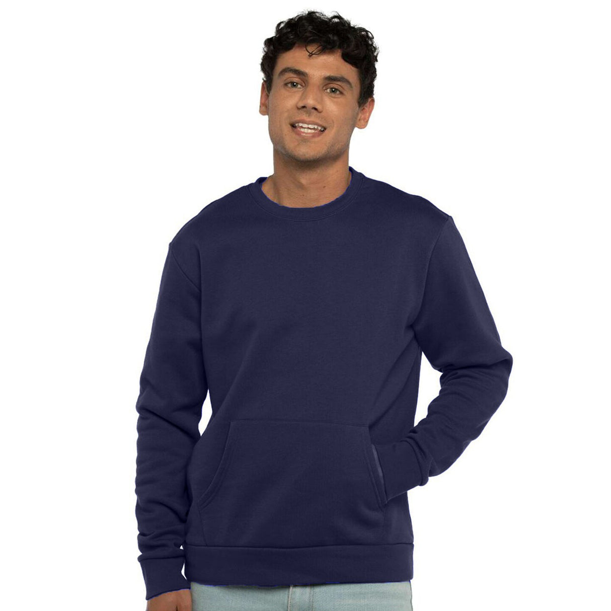 Next Level® Santa Barbara Pocket Crewneck Long Sleeve Sweatshirt